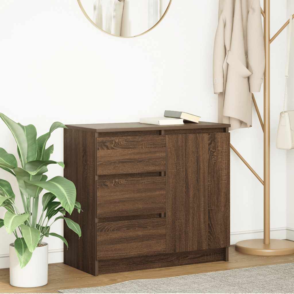 vidaXL Bufetă cu sertar Stejar maro 71x35x65 cm Lemn prelucrat