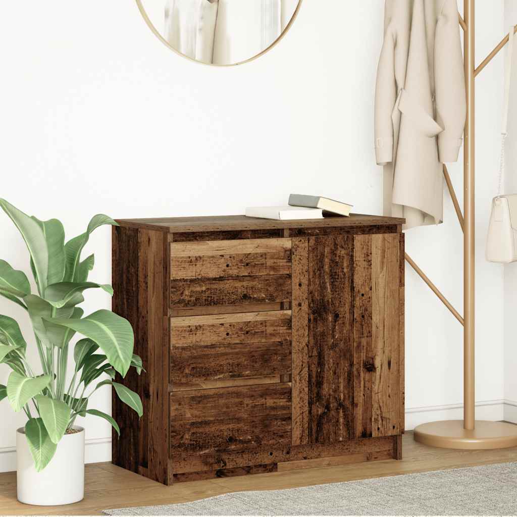 vidaXL Sideboard mit Schublade Altholz-Optik 71x35x65 cm Holzwerkstoff