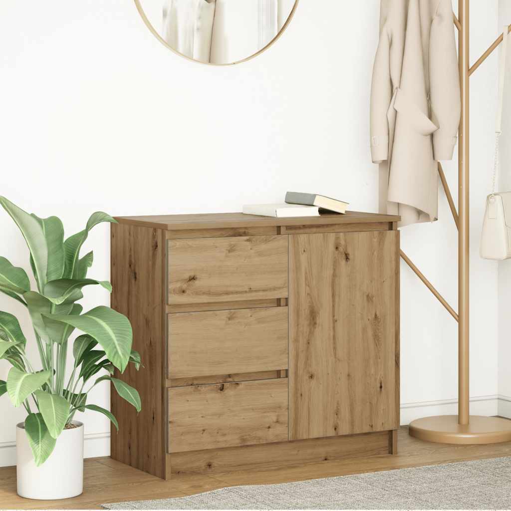 vidaXL Sideboard mit Schublade Artisan-Eiche 71x35x65 cm Holzwerkstoff