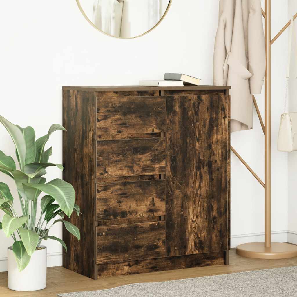 vidaXL Sideboard mit Schubladen Räuchereiche 71x35x84 cm Holzwerkstoff