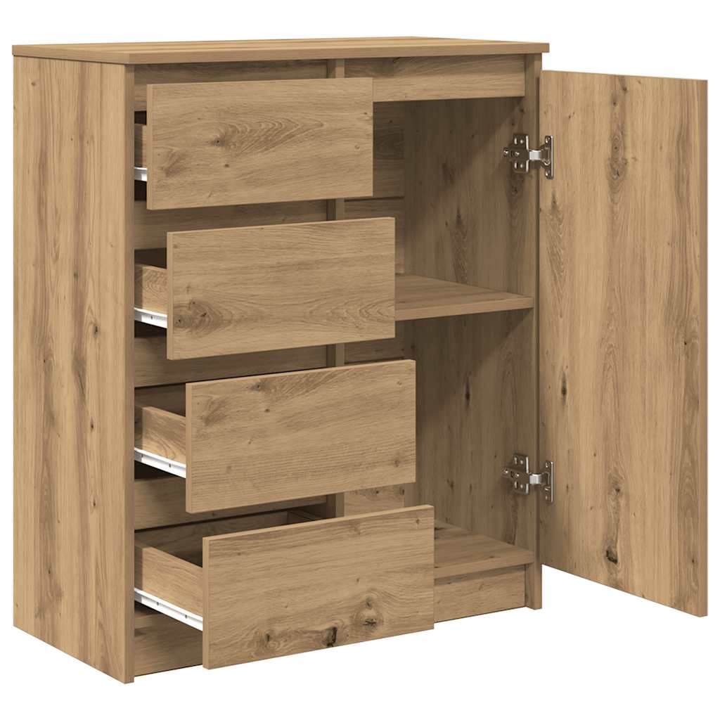 vidaXL Dressoir lades 71x35x84 cm spaanplaat artisanaal eikenkleurig, foto 4