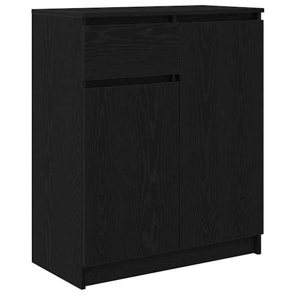 vidaXL puhvetkapp sahtliga, must tamm, 71x35x84 cm, tehispuit