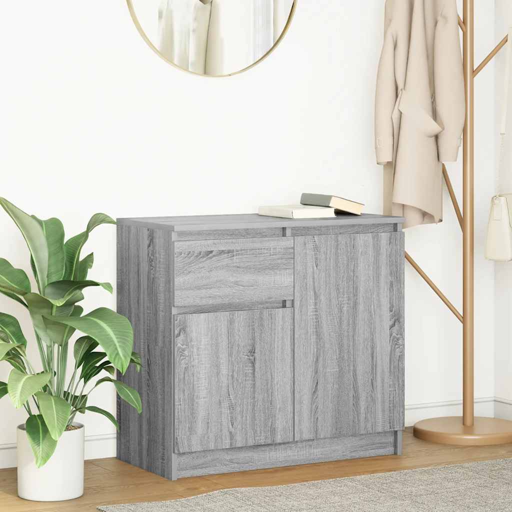 vidaXL Sideboard mit Schublade Grau Sonoma 71x35x65 cm Holzwerkstoff