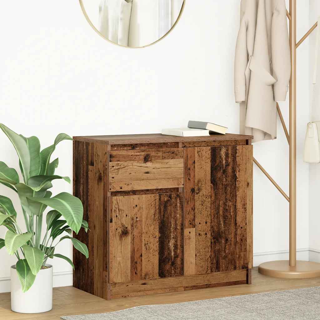 vidaXL Sideboard mit Schublade Altholz-Optik 71x35x65 cm Holzwerkstoff