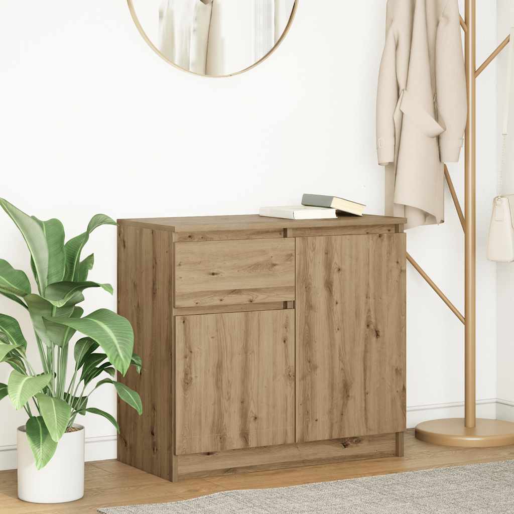 vidaXL Sideboard mit Schublade Artisan-Eiche 71x35x65 cm Holzwerkstoff