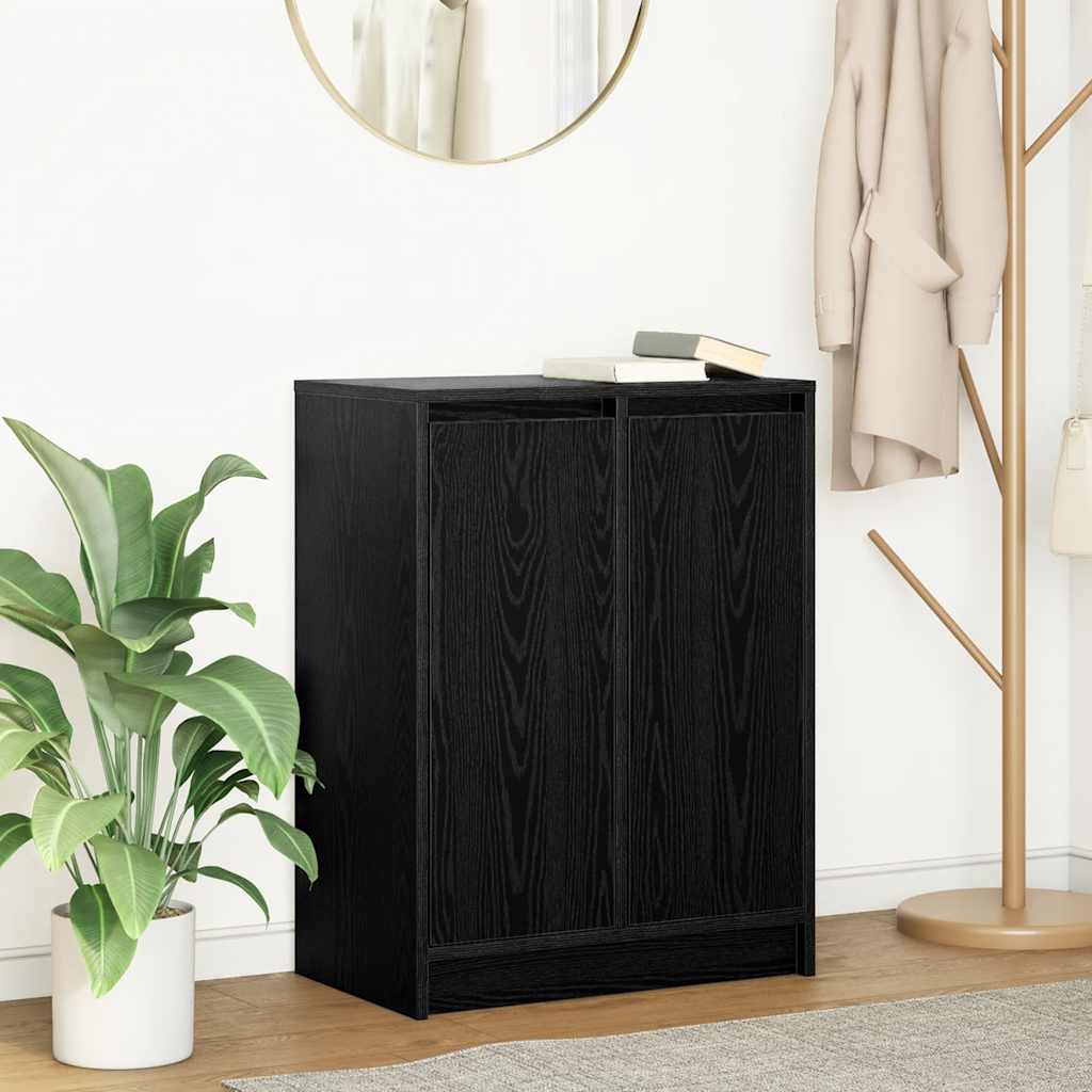 vidaXL Sideboard Schwarz Eichen-Optik 57x34x76 cm Holzwerkstoff