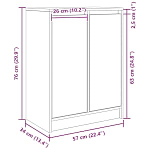 Příborník Sonoma Dub 57x34x76 cm Dřevěná konstrukce - obrázek 12