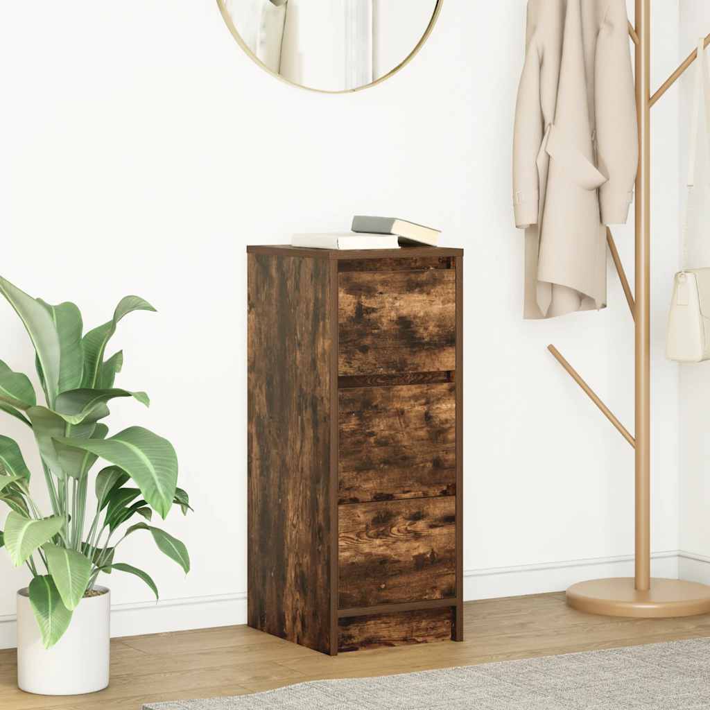 vidaXL Sideboard Räuchereiche 29,5x34x76 cm Holzwerkstoff