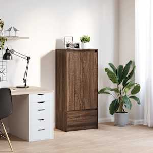 Skříňka se zásuvkou Hnědý dub 55,5x34x119,5 cm kompozitní dřevo