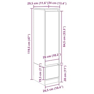 Vysoká deska Sonoma Dub 29,5x34x119,5 cm Dřevěná konstrukce - obrázek 14