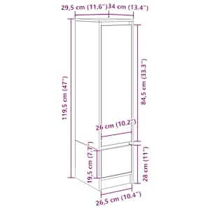 Vysoká deska hnědý dub 29,5x34x119,5 cm Dřevěná konstrukce - obrázek 14