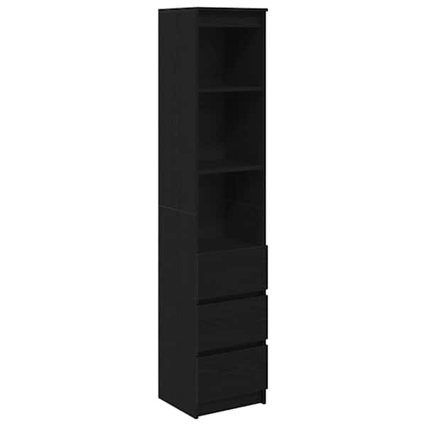 vidaXL Highboard Must tamm 37,5x35x180 cm Engineered Wood