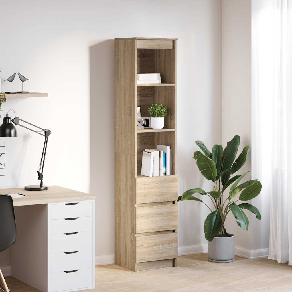 vidaXL Highboard Sonoma-Eiche 37,5x35x180 cm Holzwerkstoff