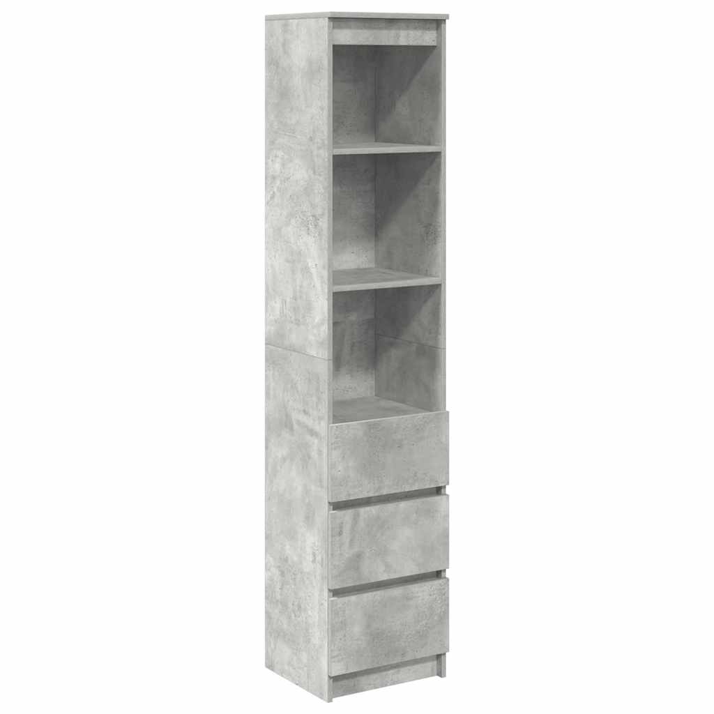 vidaXL Highboard Concrete Grey 37,5x35x180 cm Dřevěná konstrukce