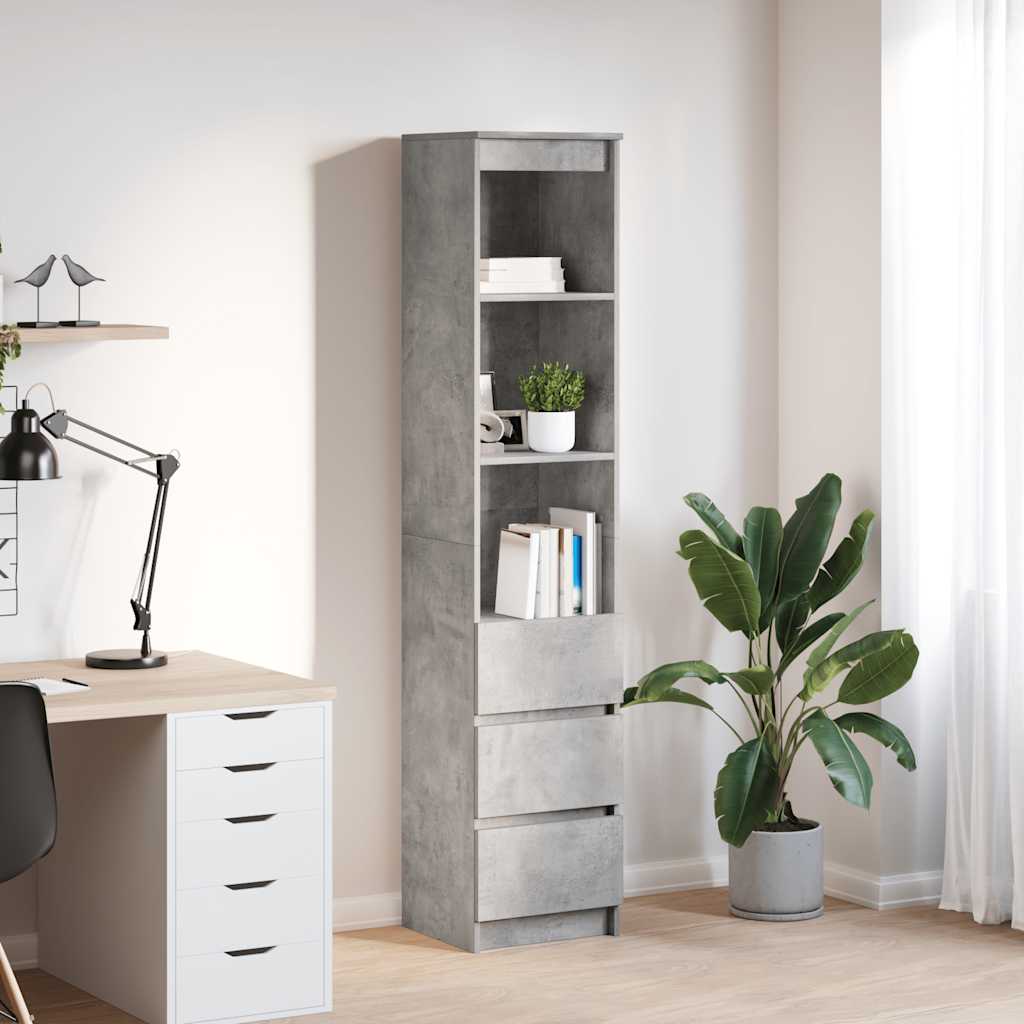 vidaXL Highboard Betongrau 37,5x35x180 cm Holzwerkstoff