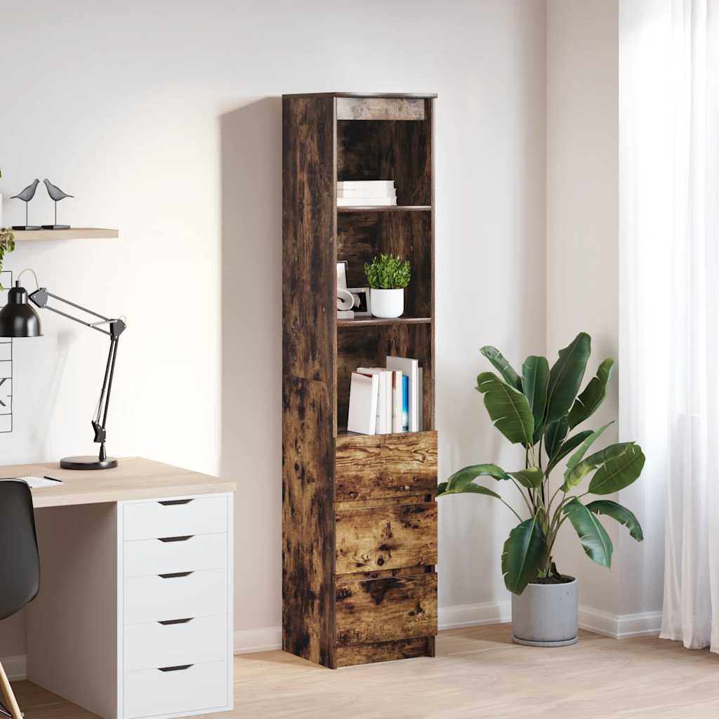 vidaXL Highboard Räuchereiche 37,5x35x180 cm Holzwerkstoff