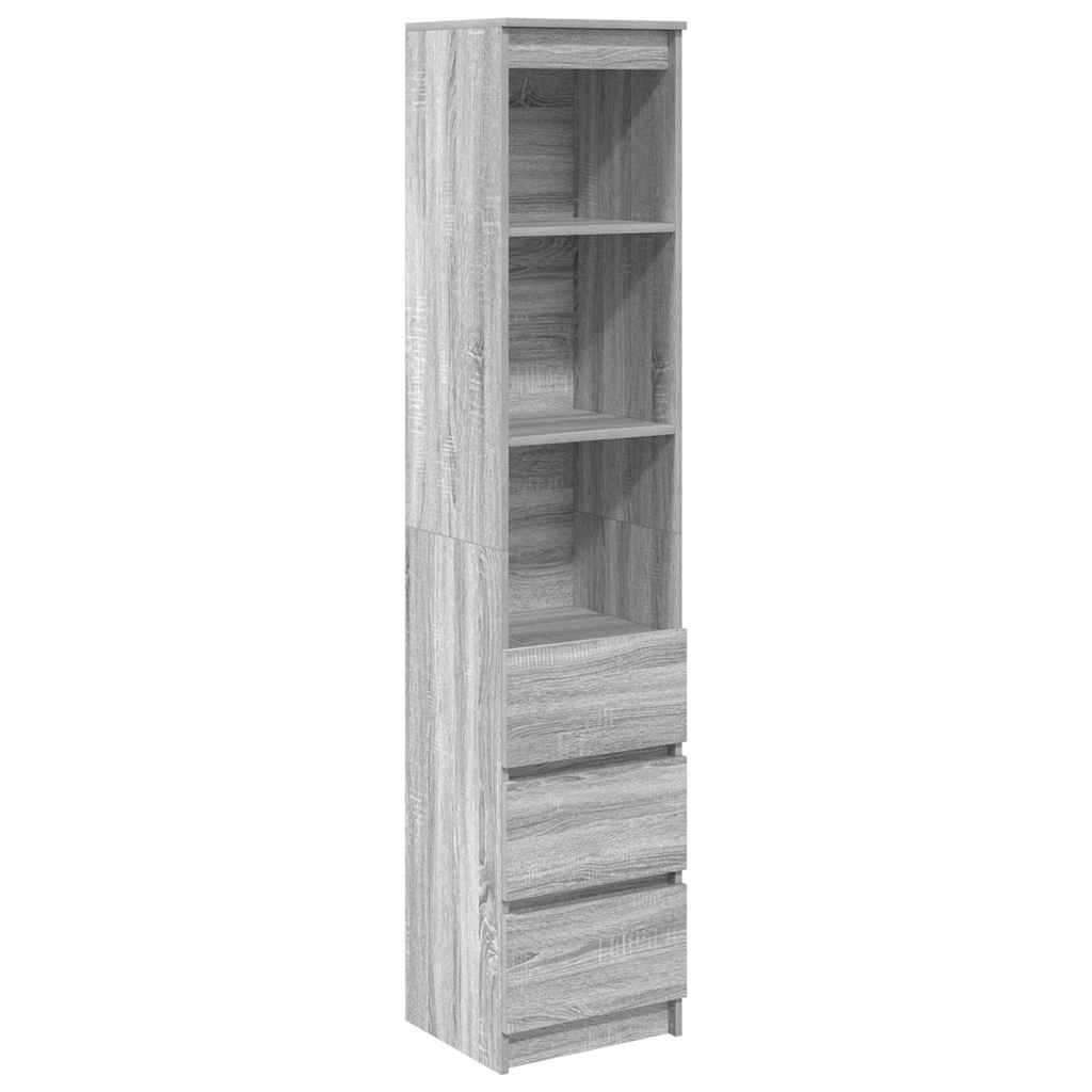 vidaXL Highboard Grey Sonoma 37,5x35x180 cm Engineered Wood