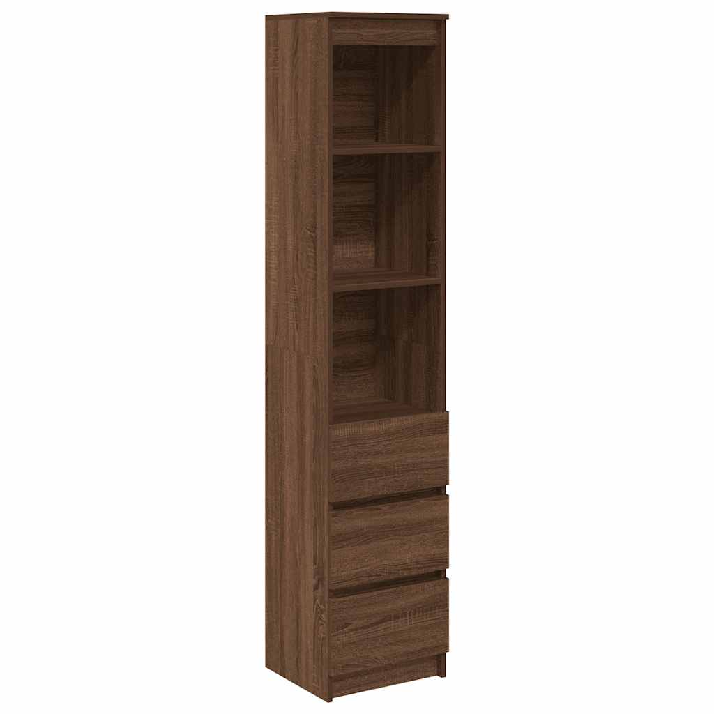 vidaXL Highboard Hnedý dub 37,5x35x180 cm Konštruktérske drevo