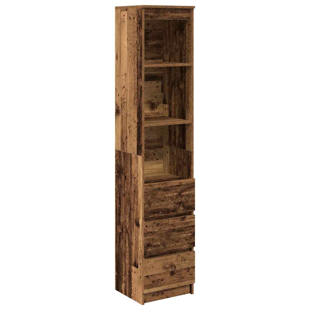 vidaXL Highboard Old Wood 37,5x35x180 cm Engineered Wood