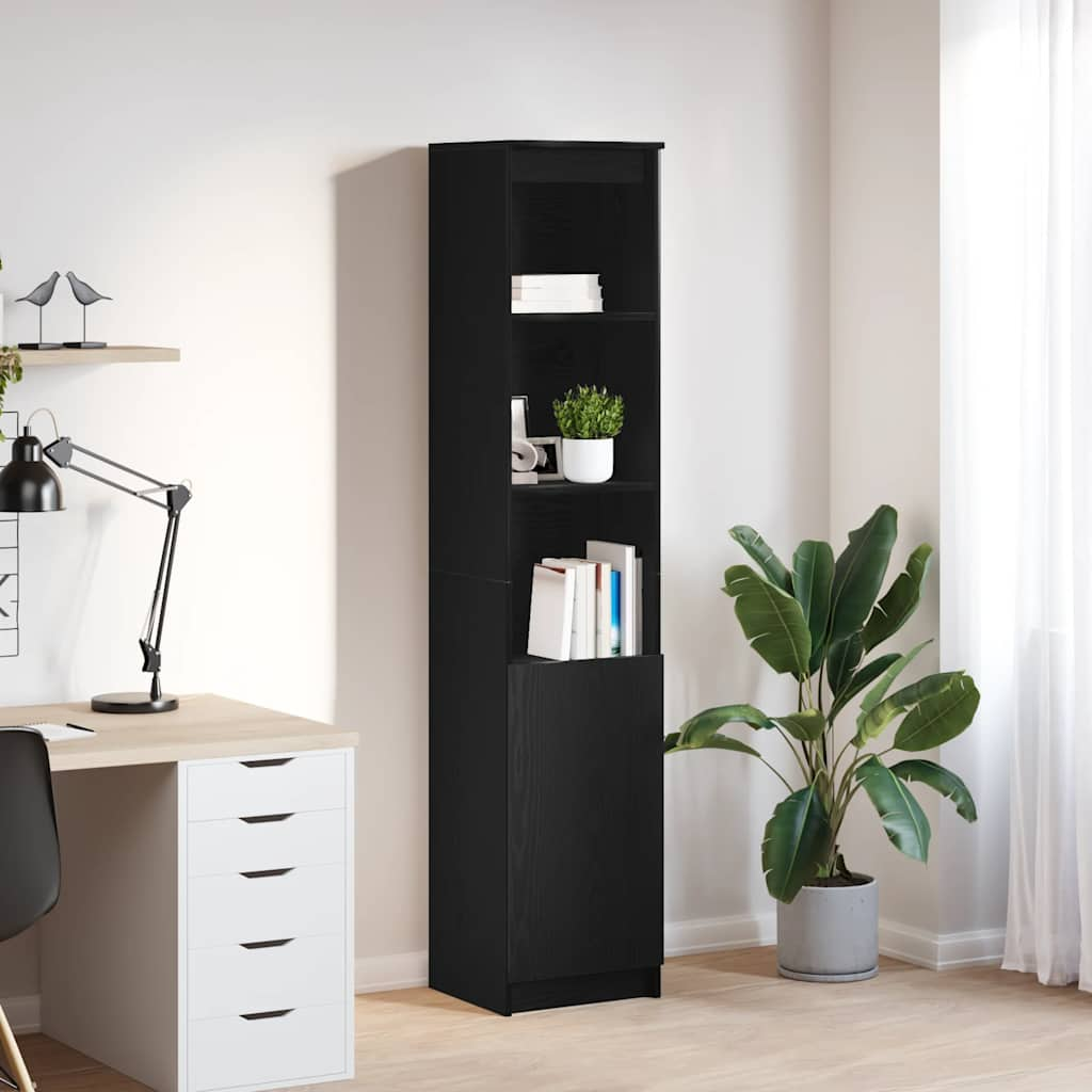 vidaXL Highboard Schwarz Eichen-Optik 37,5x35x180 cm Holzwerkstoff