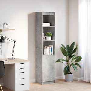 Highboard Concrete Grey 37,5x35x180 cm Dřevěná konstrukce - obrázek 1
