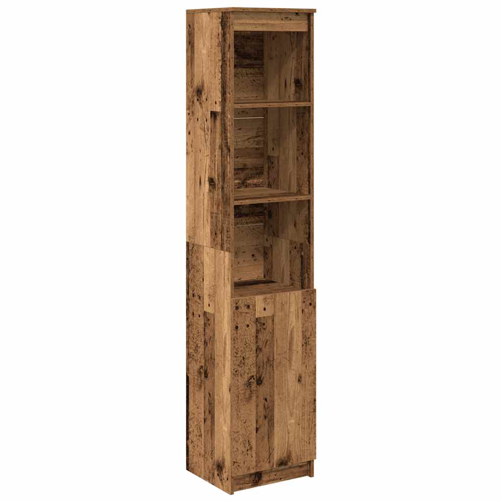 vidaXL Highboard Old Wood 37,5x35x180 cm Engineered Wood