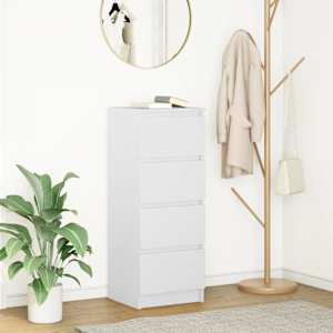 Komoda bela 37,5x35x99 cm inženirski les