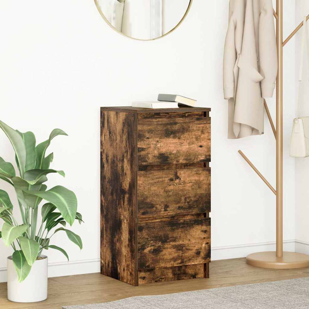 vidaXL Sideboard Räuchereiche 37,5x35x76 cm Holzwerkstoff