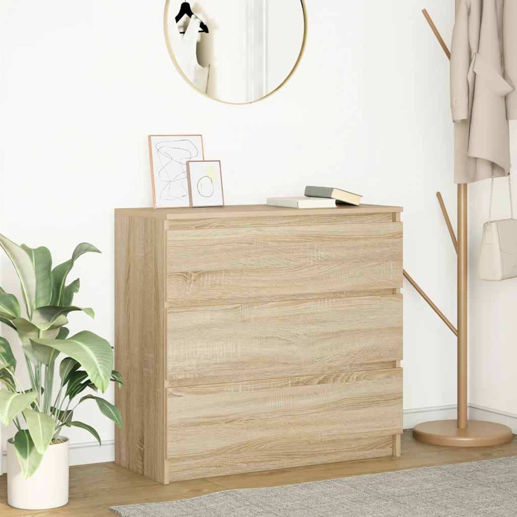 vidaXL Sideboard Sonoma-Eiche 80x35x76 cm Holzwerkstoff