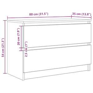 TV skříňka černá 80x35x54 cm kompozitní dřevo - obrázek 12