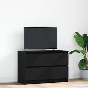 TV skříňka černá 80x35x54 cm kompozitní dřevo - obrázek 1