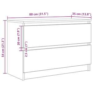 TV skříňka kouřový dub 80x35x54 cm kompozitní dřevo - obrázek 12
