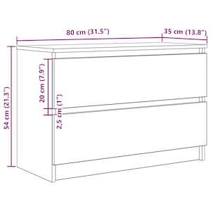 TV skříňka old wood 80x35x54 cm kompozitní dřevo - obrázek 12