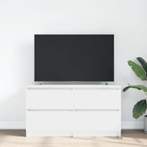 TV skříňka bílá 100x35x54 cm Dřevěná konstrukce - obrázek 3
