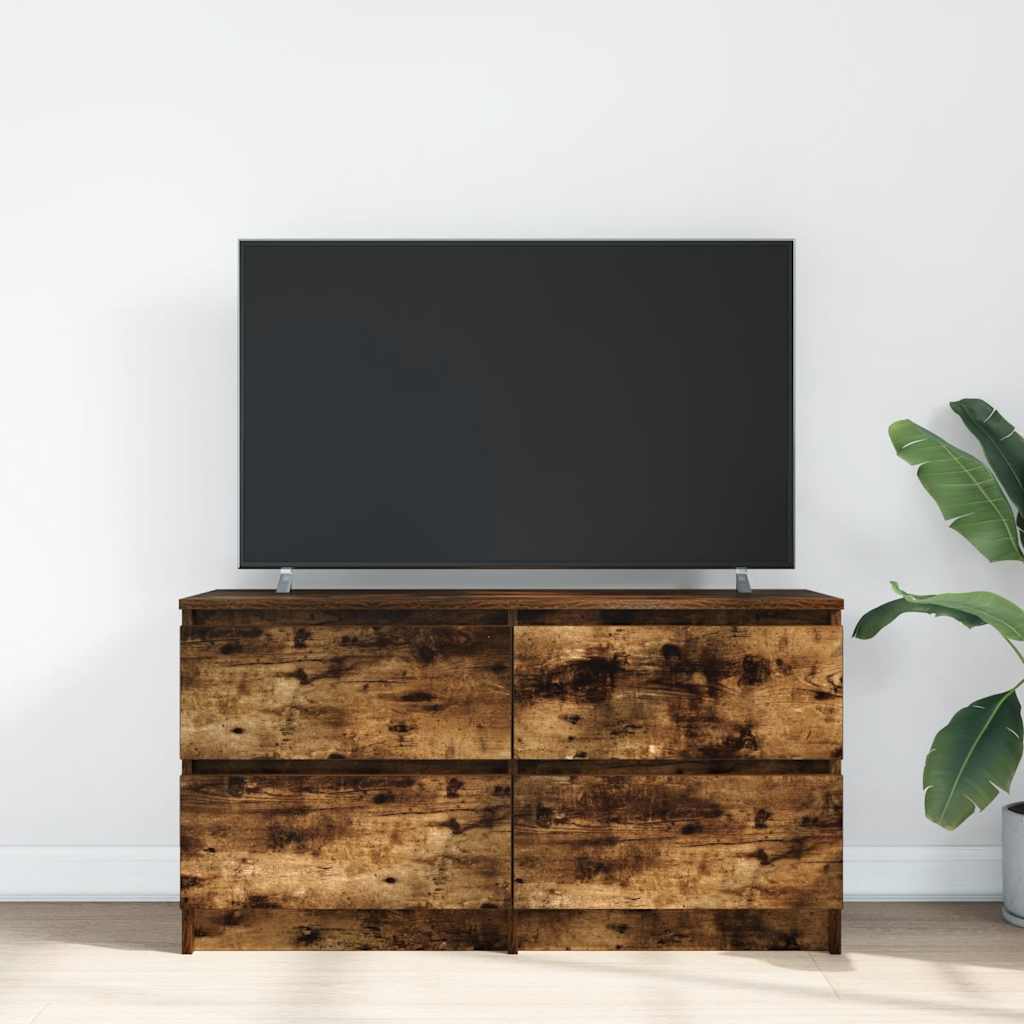 vidaXL Tv-meubel 100x35x54 cm bewerkt hout gerookt eikenkleurig afbeelding