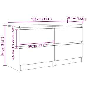 TV skříňka kouřový dub 100x35x54 cm kompozitní dřevo - obrázek 12