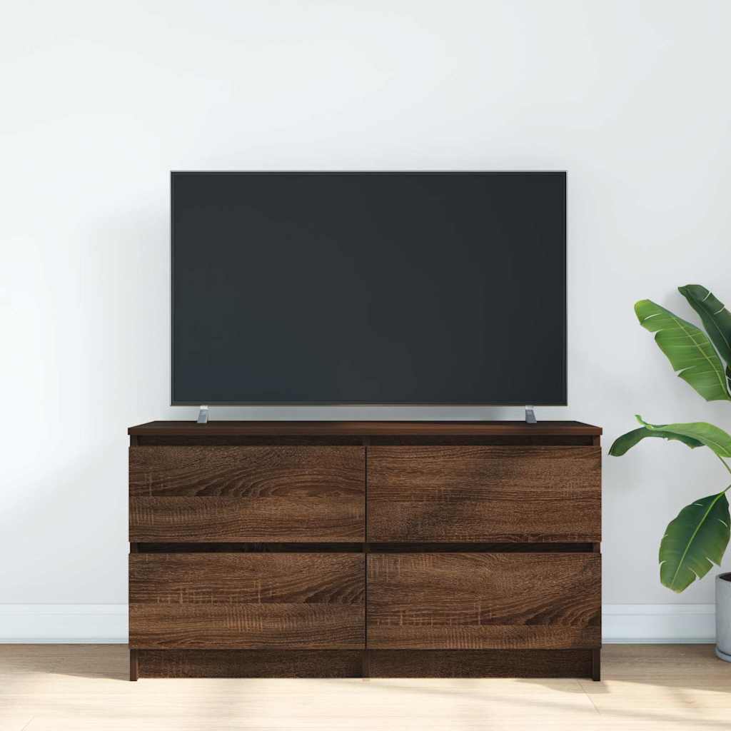 vidaXL Tv-meubel 100x35x54 cm bewerkt hout bruin eikenkleur afbeelding