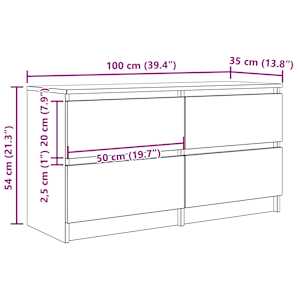 TV skříňka hnědý dub 100x35x54 cm kompozitní dřevo - obrázek 12