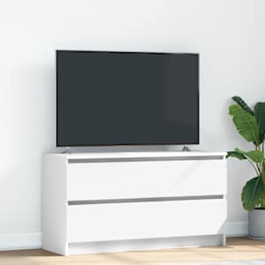 TV skříňka bílá 100x35x54 cm Dřevěná konstrukce - obrázek 1