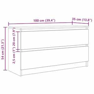 TV stolek old wood 100x35x54 cm kompozitní dřevo - obrázek 12