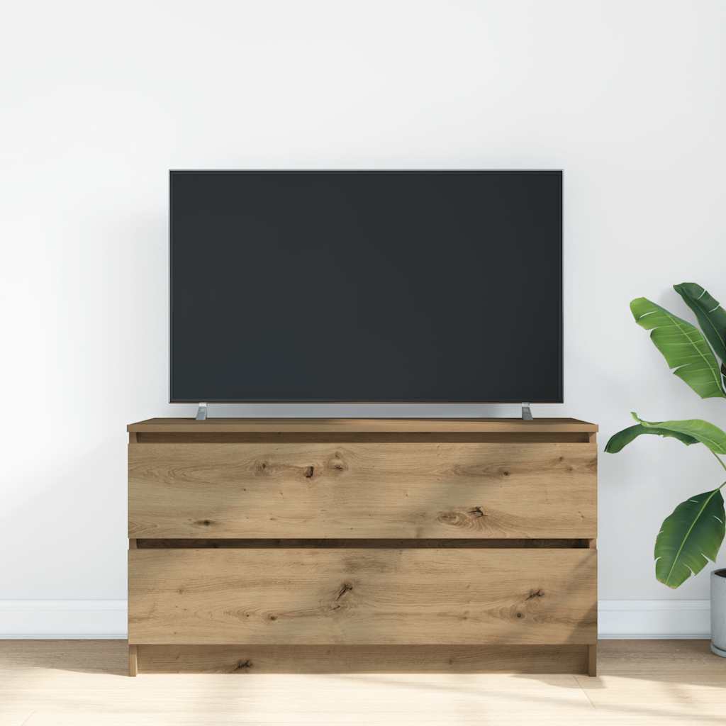 vidaXL Tv-meubel 100x35x54 cm bewerkt hout artisanaal eikenkleurig