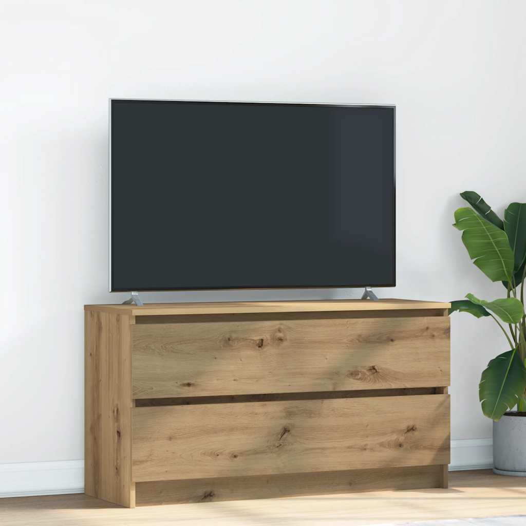 vidaXL Comodă TV, stejar artizanal, 100x35x54 cm, lemn prelucrat