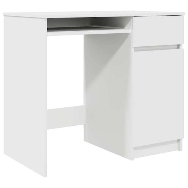 vidaXL kirjutuslaud, valge, 86x49x76 cm, tehispuit
