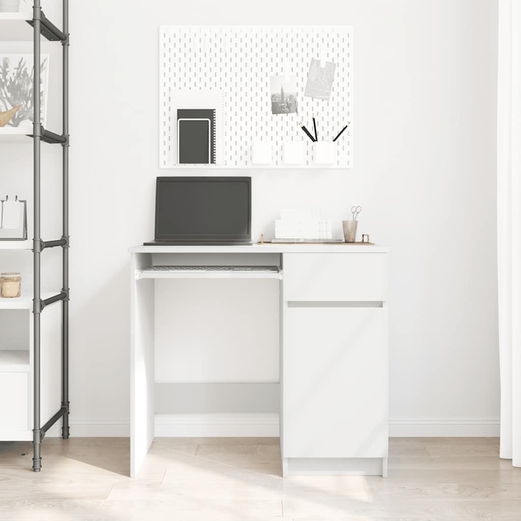 vidaXL Stôl biely 86x49x76 cm kompozitné drevo