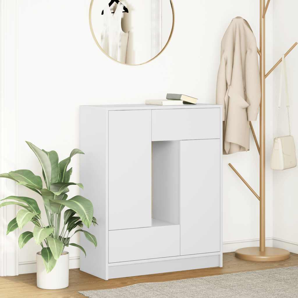 vidaXL skænk med skuffer og låger 73x31x90 cm hvid