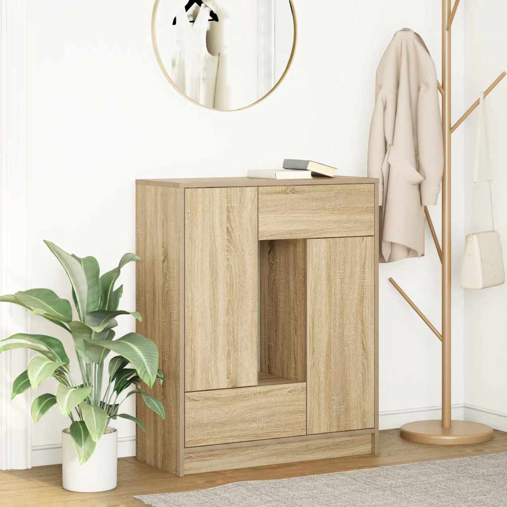 vidaXL Sideboard mit Schubladen und Türen Sonoma-Eiche 73x31x90 cm