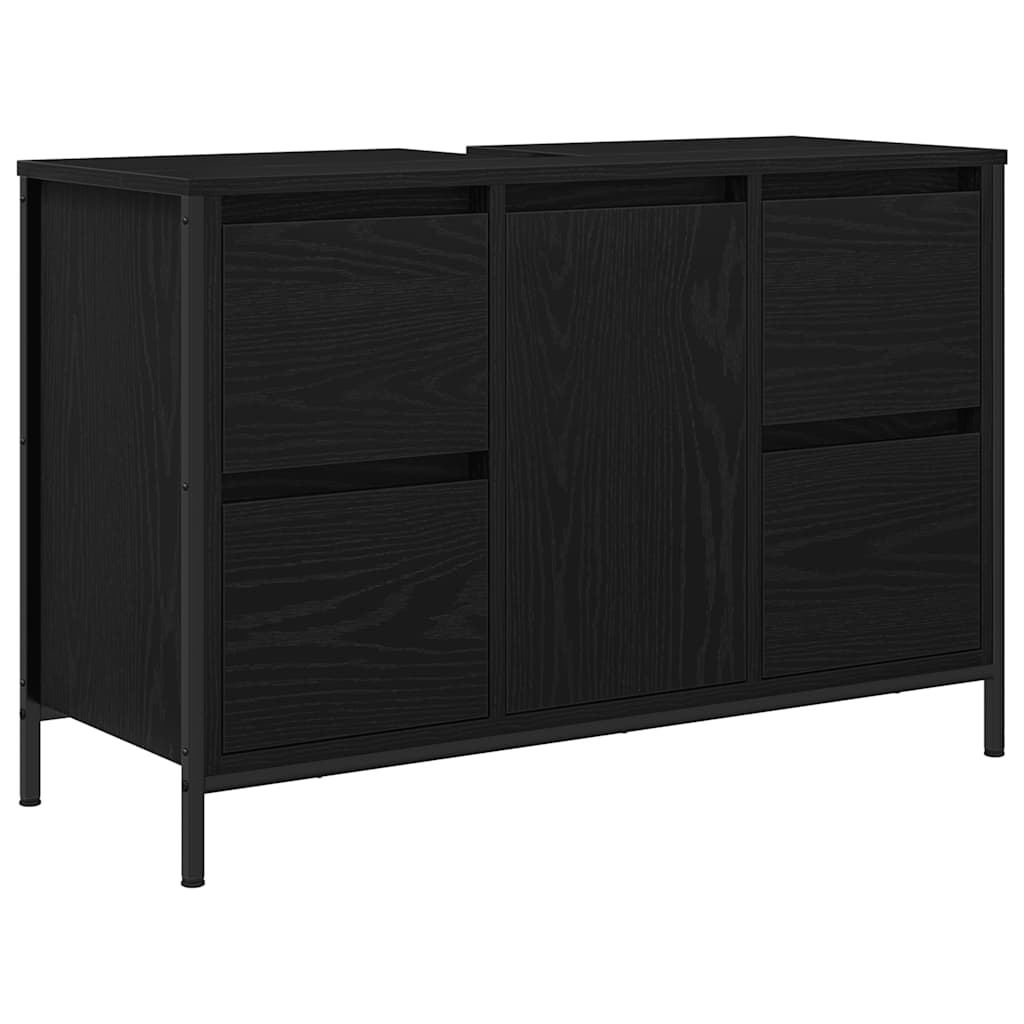 vidaXL Skříňka pod umyvadlo se zásuvkami Černý dub 90x34,5x60 cm