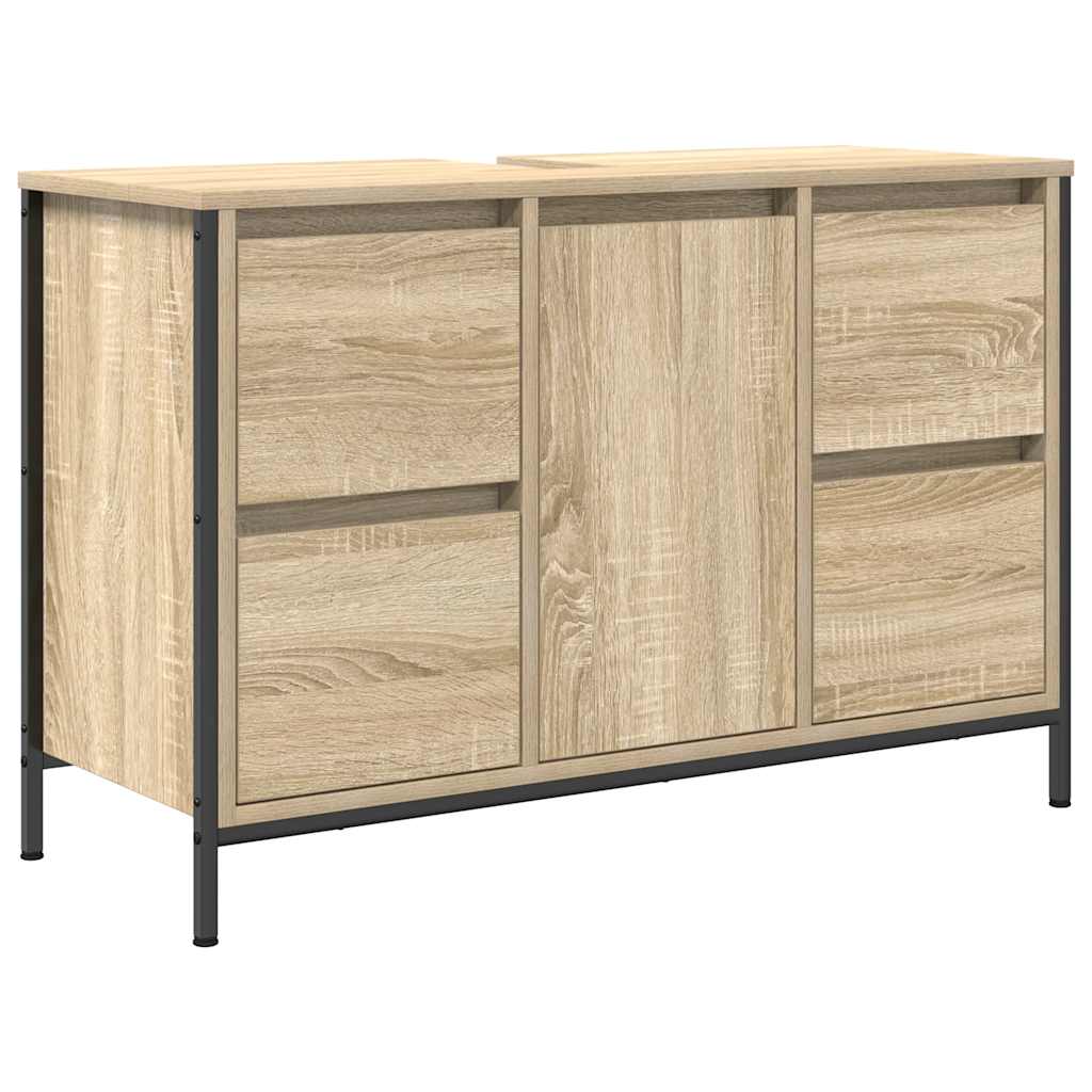 vidaXL Skříňka s umyvadlem a zásuvkami Sonoma Dub 90x34,5x60 cm