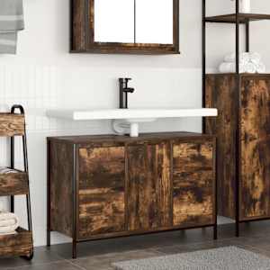 umivalnik s predali dimljen hrast 90x34,5x60 cm