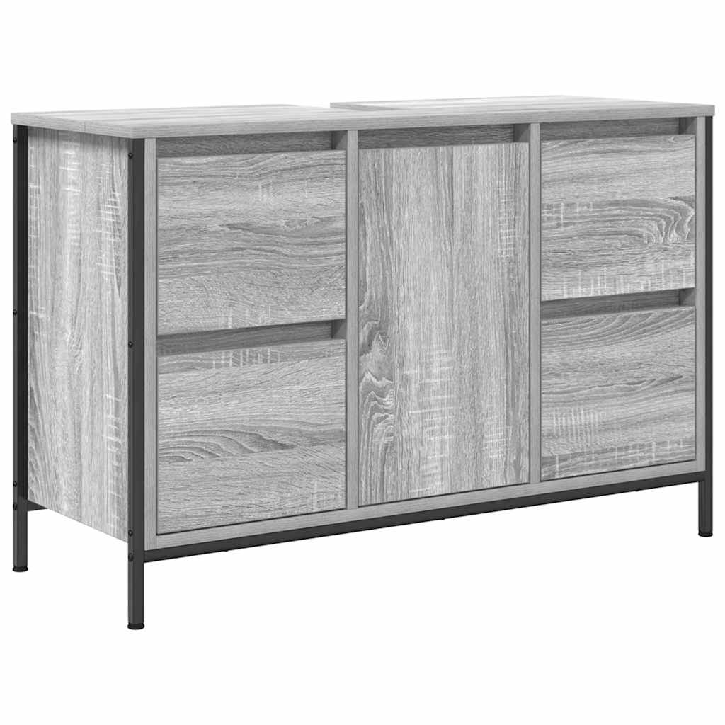 vidaXL Skříňka pod umyvadlo se zásuvkami Šedá Sonoma 90x34,5x60 cm